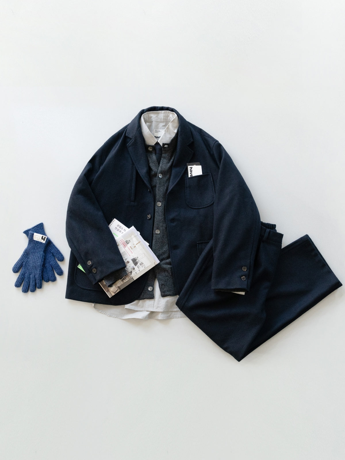 (Set) City Wool Set-up (Navy)