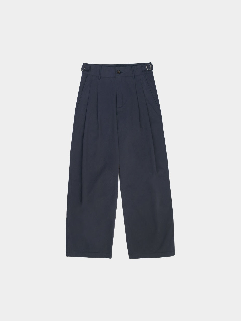 Office Belted Pin-tuck Pants (Blue Gray)