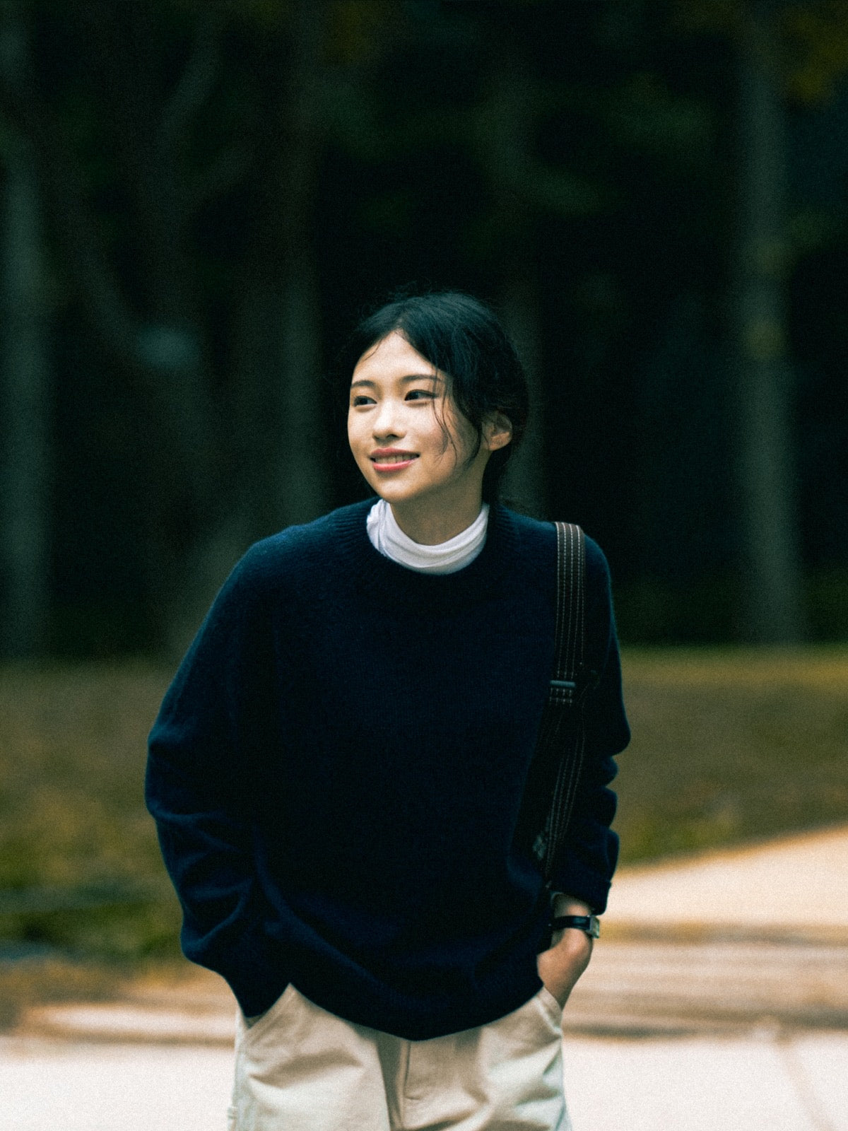 Yak Wool Crewneck Sweater (Navy)