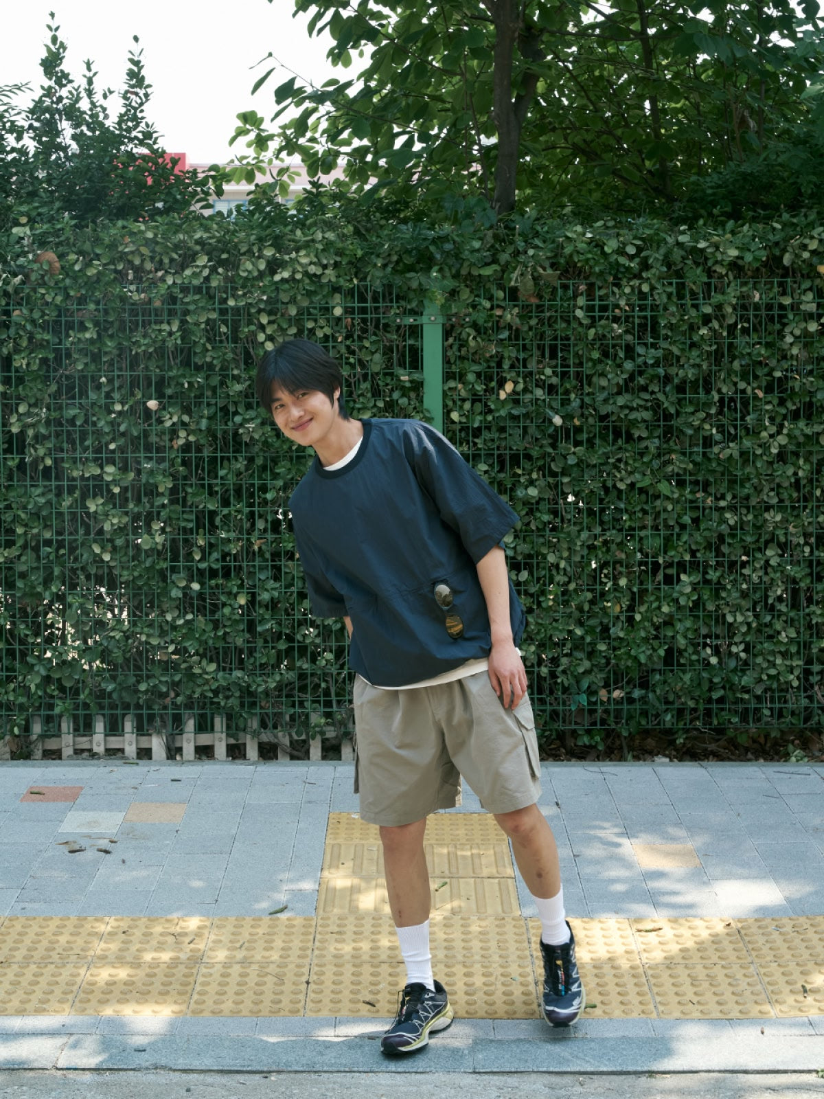 Utility Pin-tuck Cargo Shorts (Light Olive)