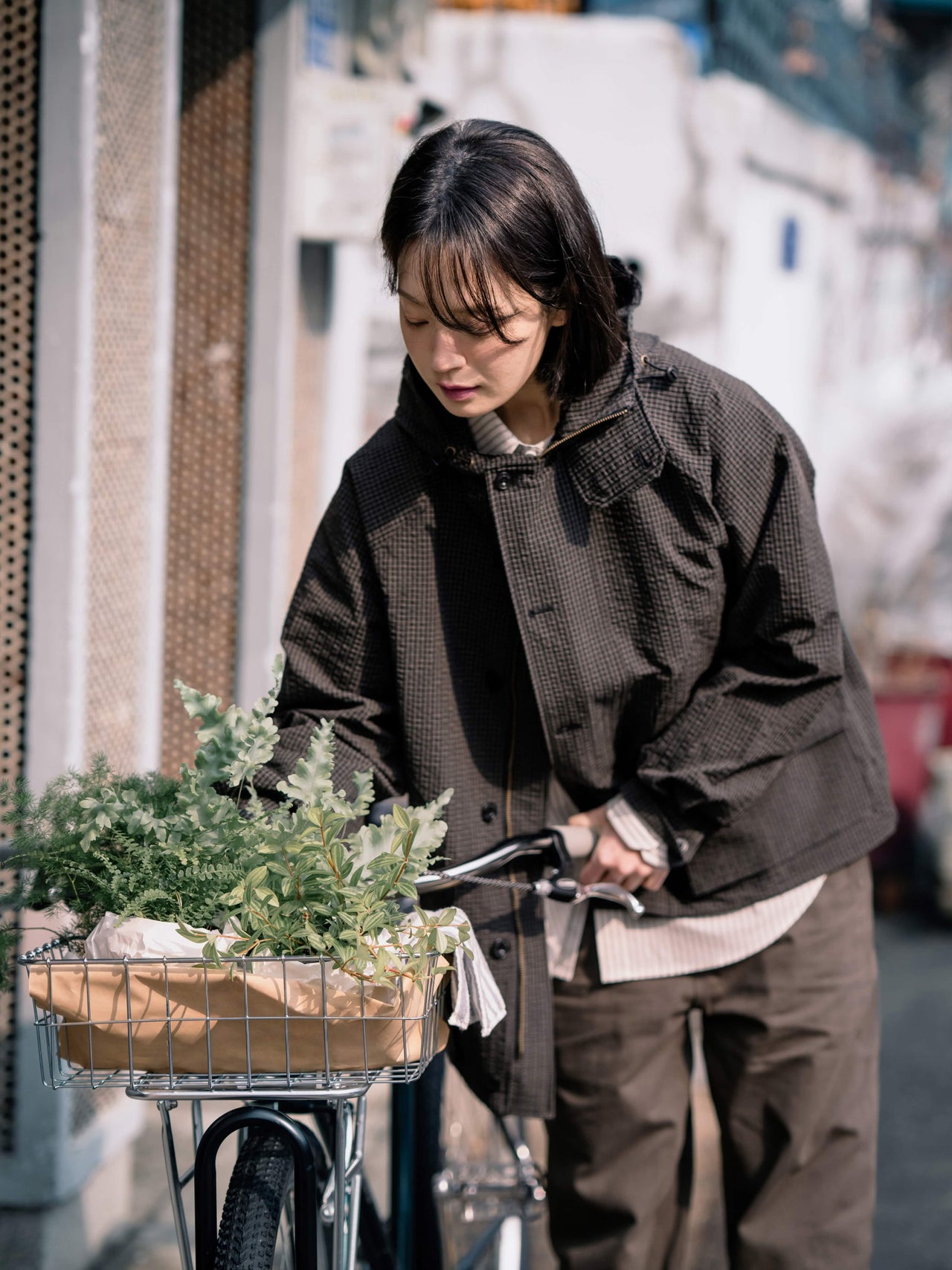 City Commuter Check Wind Jacket (Check Black)