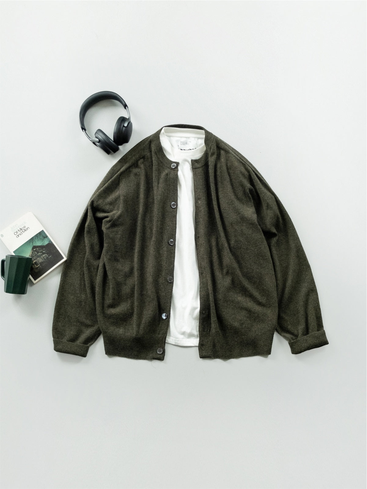 Light Wholegarments Cardigan (Deep Khaki) | Havehad