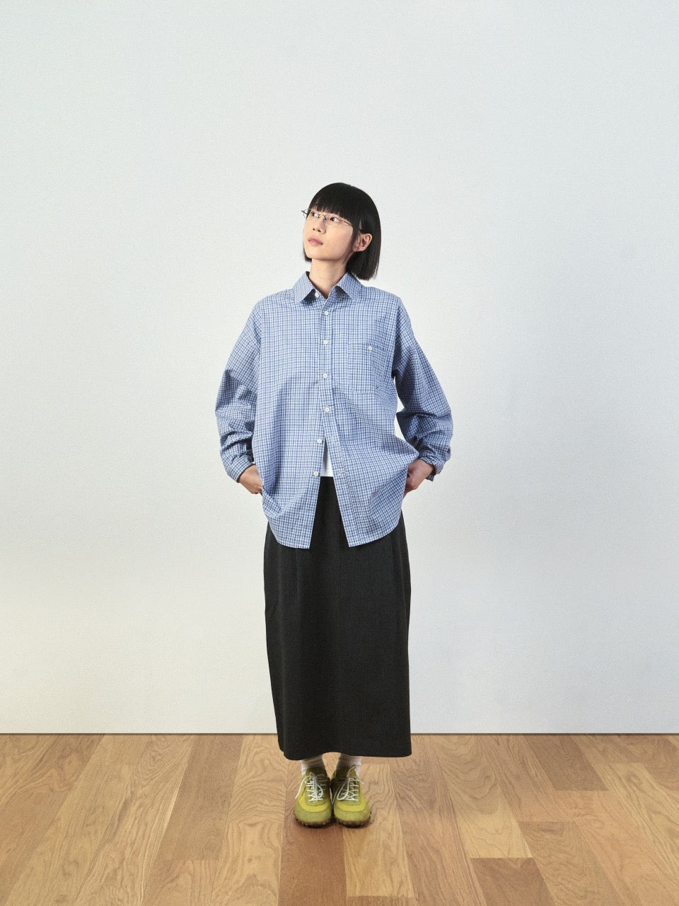 (W)Belted Flow Maxi Skirt (Charcoal)