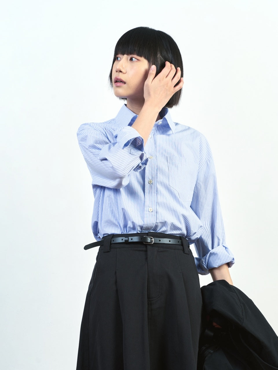 (W)Breeze Stripe Shirts - Light Blue | W0 (S)