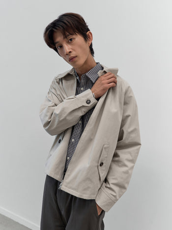 Glen Cotton Drizzler Jacket (Beige)