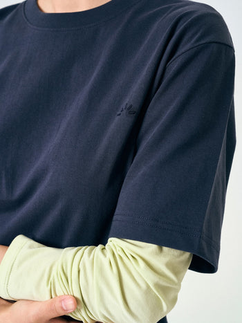 Relaxed Half String Tee (Navy)