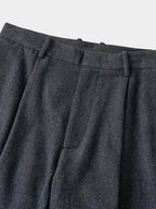City Light Wool Pin-tuck Trouser (Charcoal)