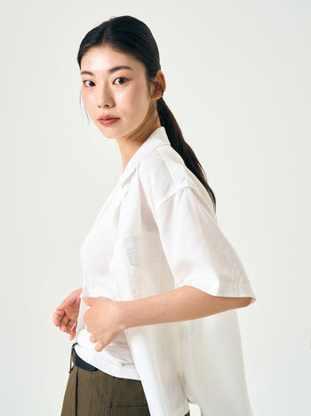 Double Pocket Slub Shirts (White)