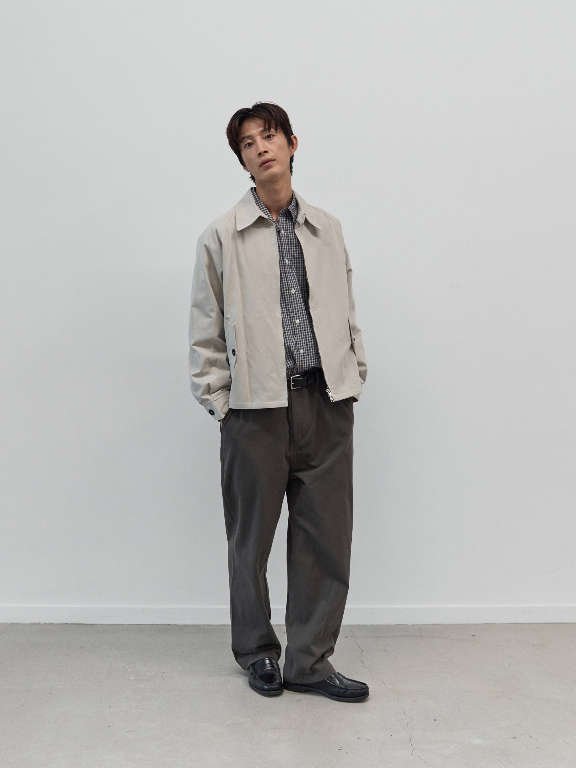Glen Cotton Drizzler Jacket (Beige)