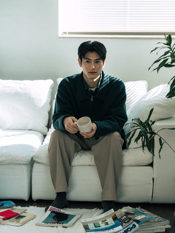 2way Zip-up Cardigan (Blue)