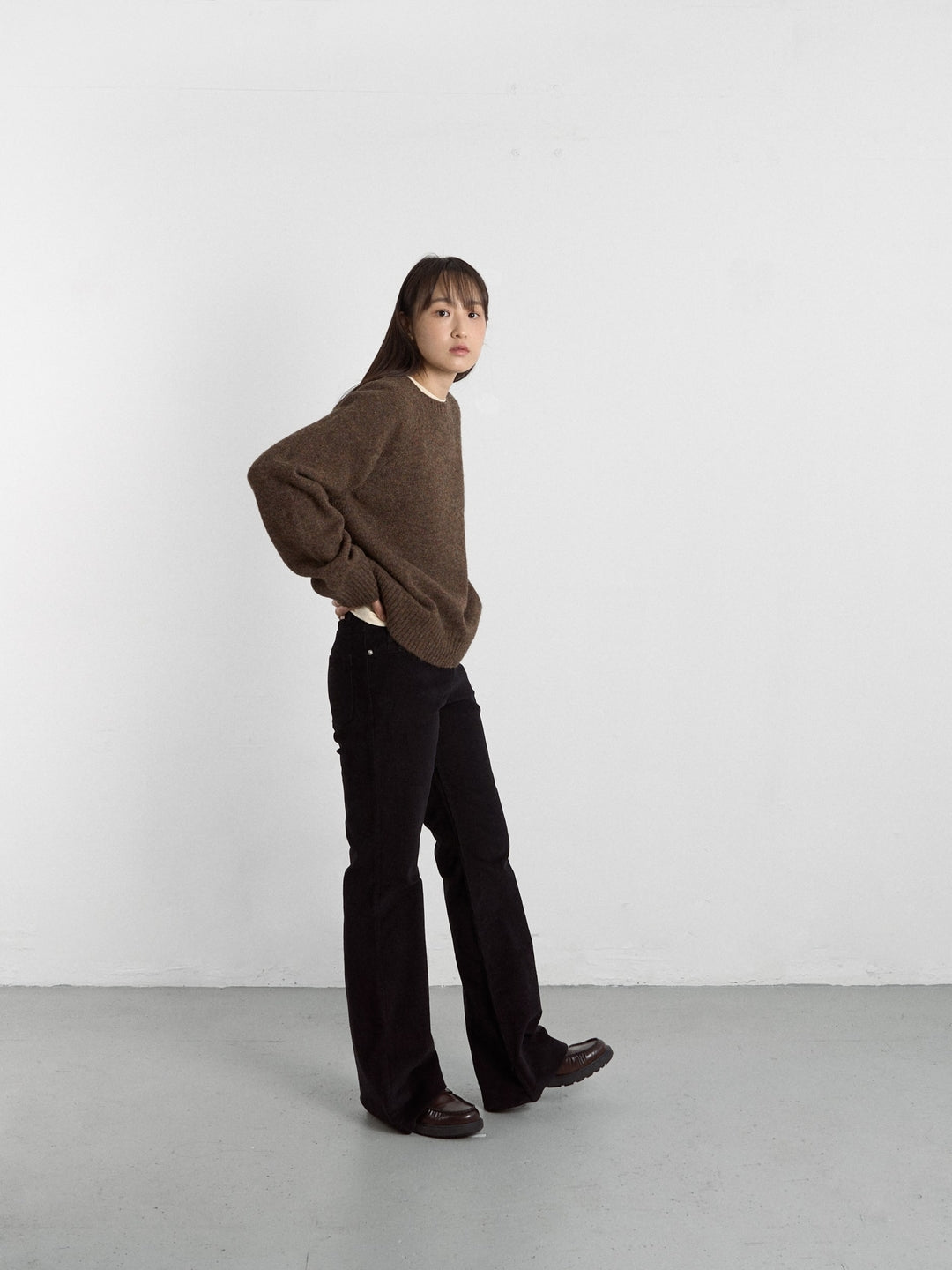 Flare Corduroy Pants (Navy)