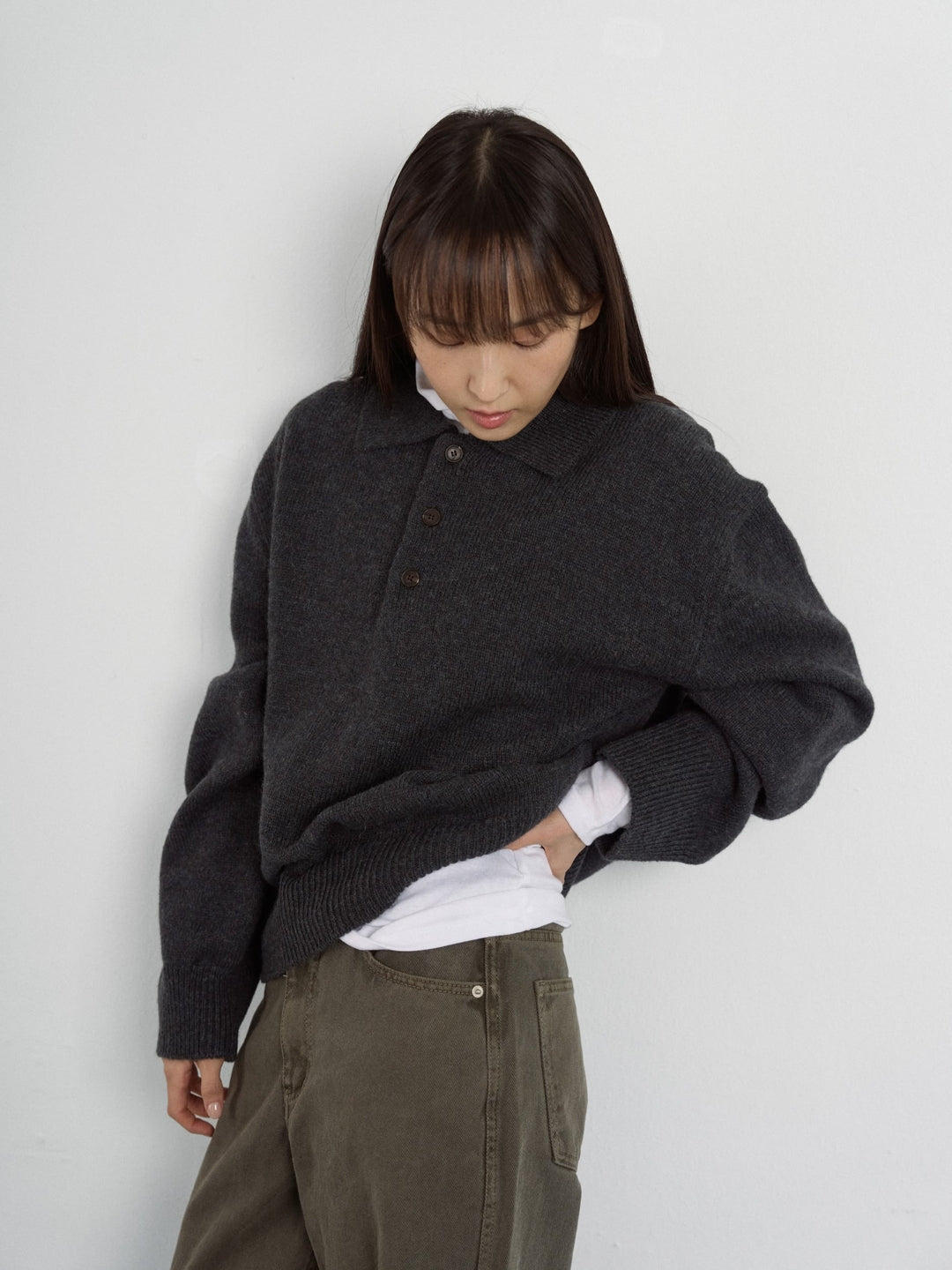 Essential Mock Neck Tee (Ivory)