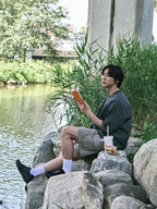 Utility Pin-tuck Cargo Shorts (Light Olive)