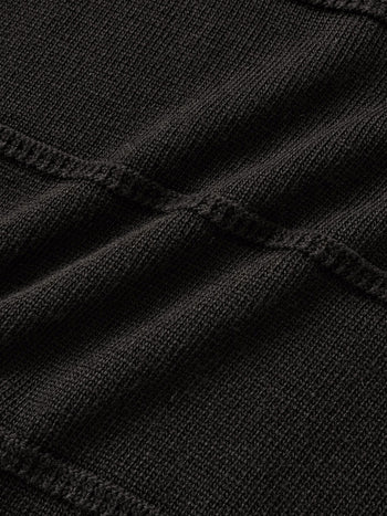 Cable Stripe V-Neck Knit (Black)