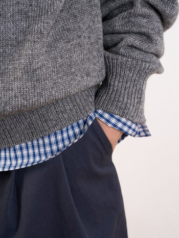 Yak Wool Crewneck Sweater (Navy)