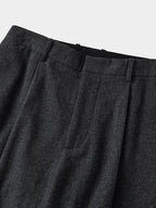 City Light Wool Pin-tuck Trouser (Black)