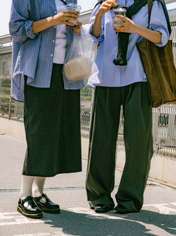 (W)Office Belted Pin-tuck Pants - Khaki | W0 (S)