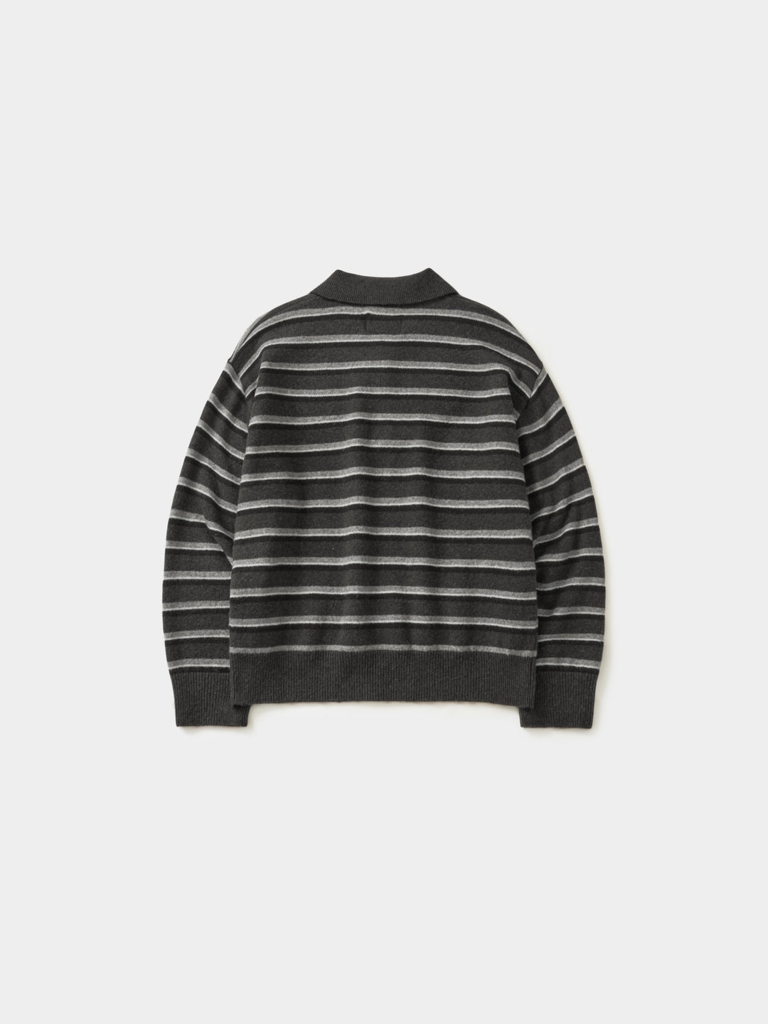 Classic Stripe Collar Knit (Stripe Gray)