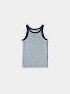 U-neck Sleeveless Top (Stripe Blue)