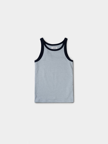 U-neck Sleeveless Top (Stripe Blue)