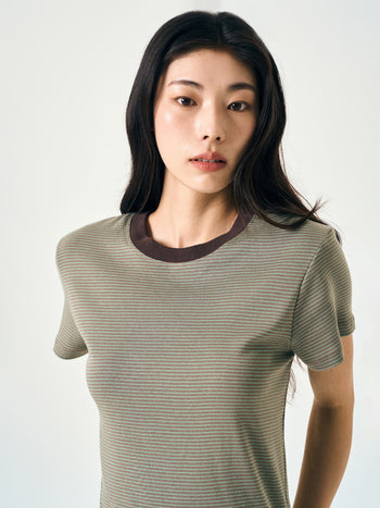Classic Stripe Tee (Charcoal)