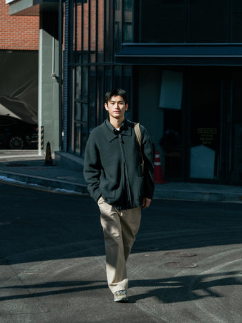 2way Zip-up Cardigan (Blue)