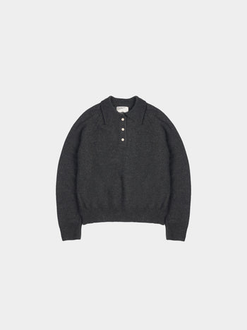 Yak Wool Collar Knit (Charcoal)
