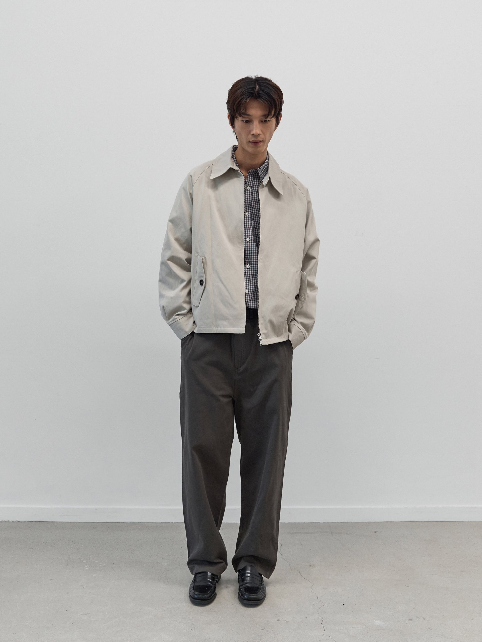 Glen Cotton Drizzler Jacket (Beige)