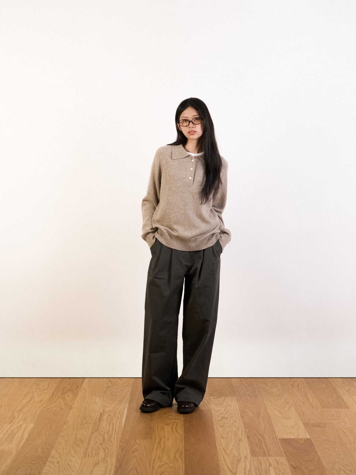 havehad Yak Wool Collar Knit XL チャコールグレー Yak Wool Collar Knit (Navy) | Havehad