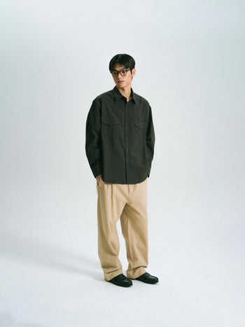 Classic Check Western Shirts (Olive Green)