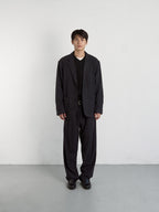 City Light Wool Pin-tuck Trouser (Charcoal)