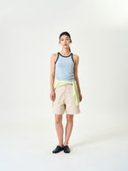 U-neck Sleeveless Top (Stripe Blue)