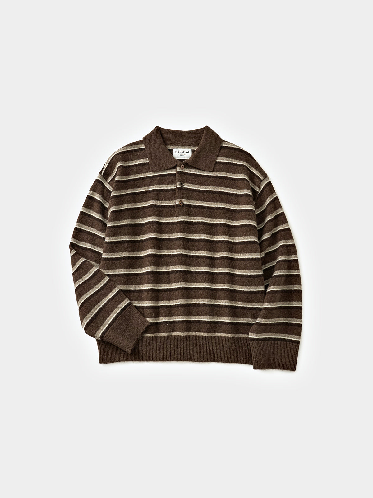 Classic Stripe Collar Knit (Stripe Brown)