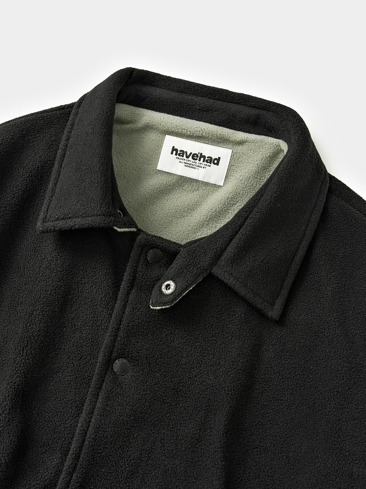 Two-tone Strap Fleece Jacket (Black)