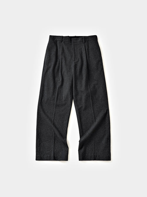 City Light Wool Pin-tuck Trouser (Charcoal)