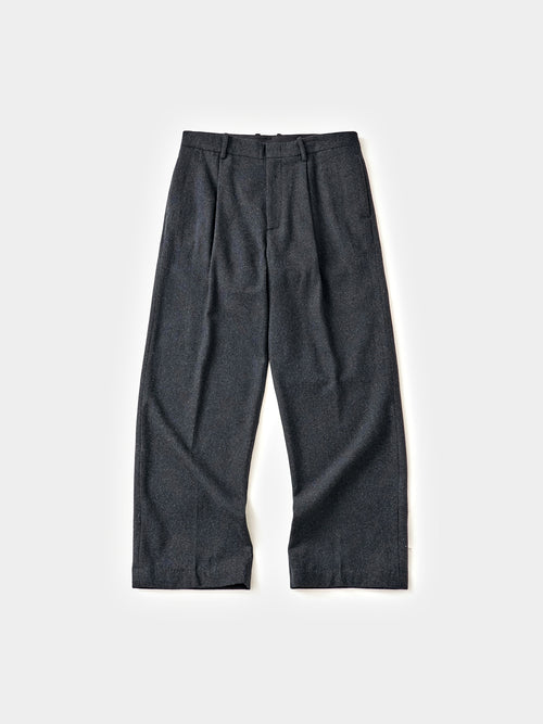 City Light Wool Pin-tuck Trouser (Charcoal)