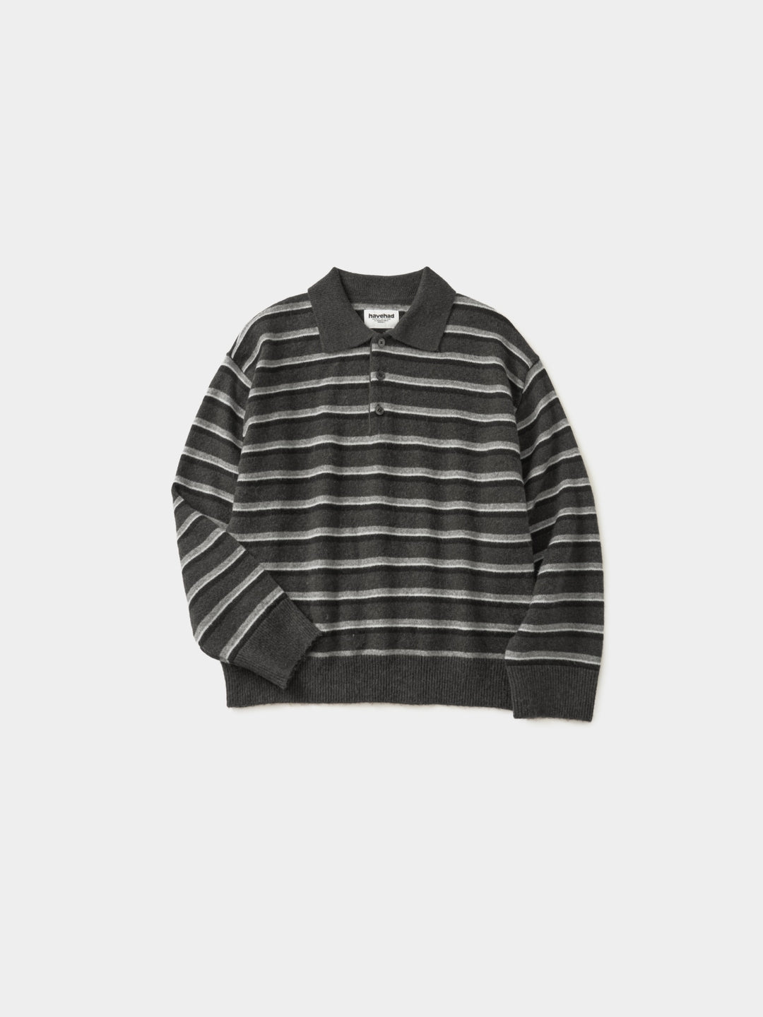 Classic Stripe Collar Knit (Stripe Gray)