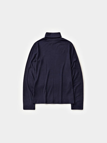 Essential Mock Neck Tee (Navy)