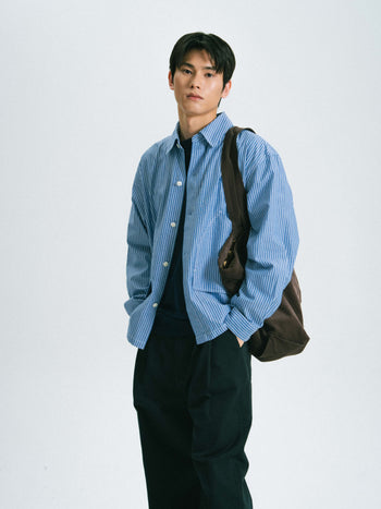 Field Pocket Shirt Jacket (Stripe Blue)
