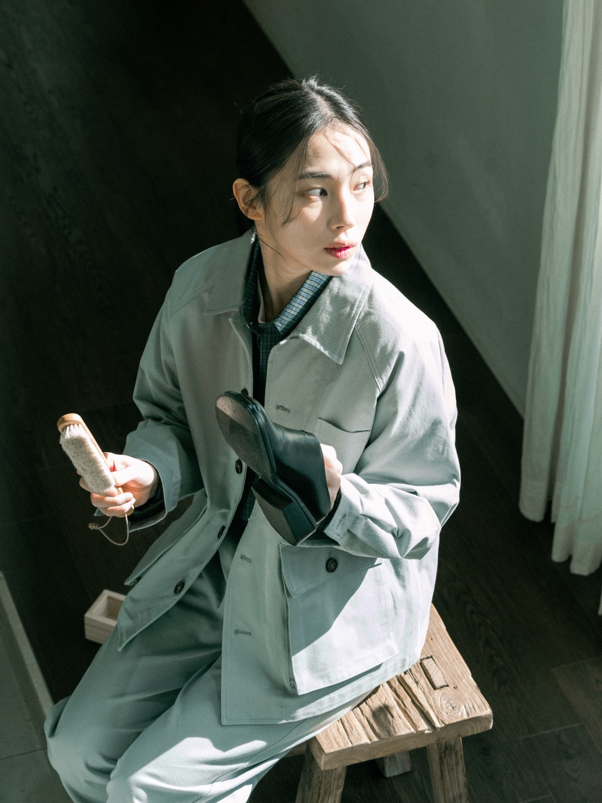 City Worker French Jacket (Blue Gray) | Havehad
