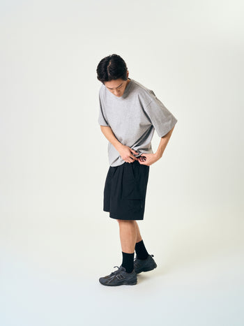 Relaxed Half String Tee (Melange Gray)