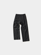 City Light Wool Pin-tuck Trouser (Black)