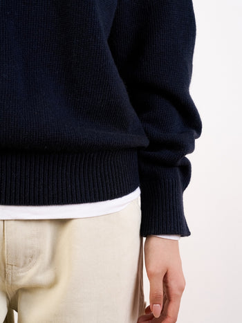 Yak Wool Crewneck Sweater (Navy)