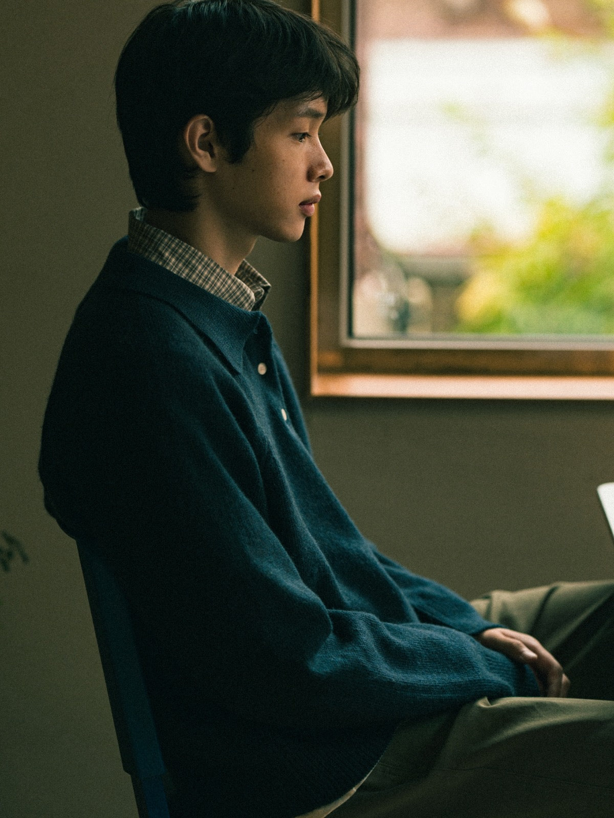 Yak Wool Collar Knit (Navy) | Havehad