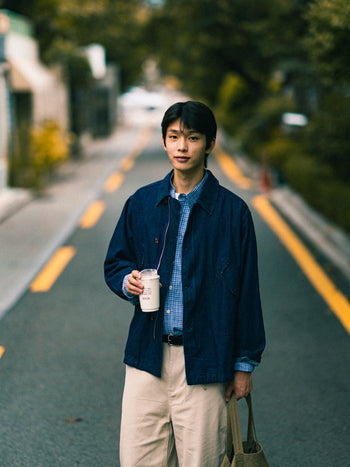 Washed Pocket Utility Jacket (Brown)