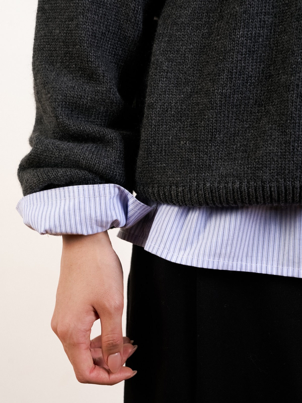 Yak Wool Collar Knit (Navy) | Havehad
