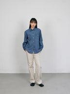 Double Pocket Denim Shirts (Denim Blue)