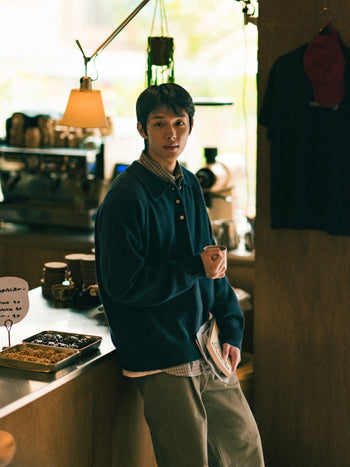 Yak Wool Collar Knit (Navy)