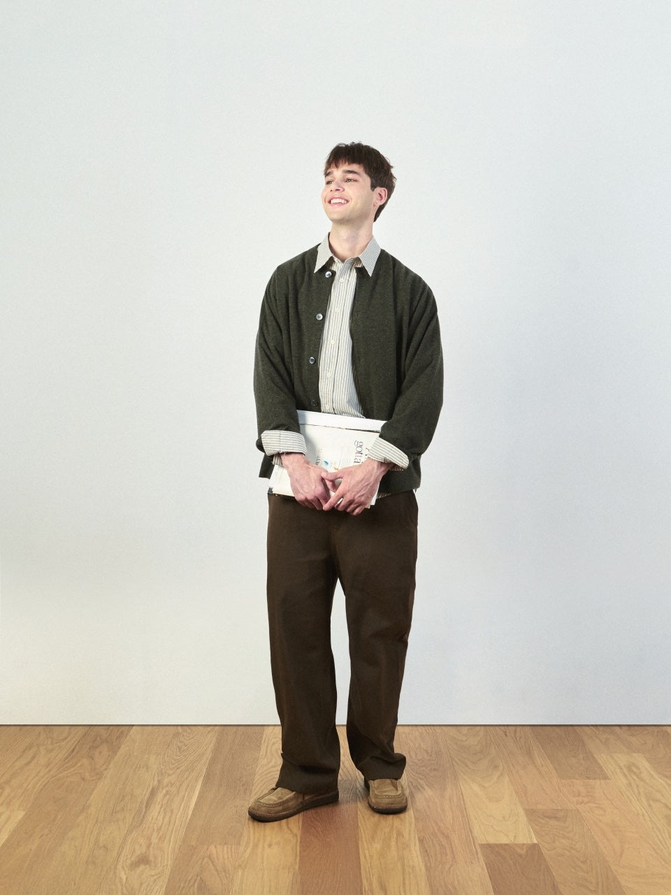 Light Wholegarments Cardigan (Deep Khaki) | Havehad