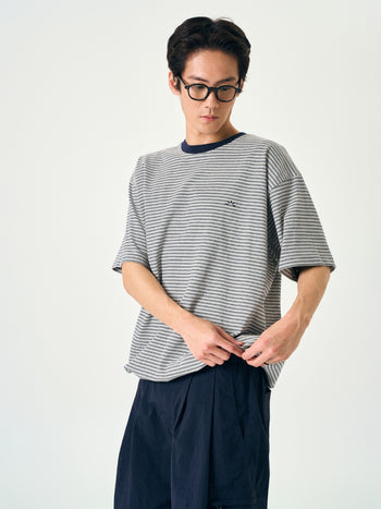 Relaxed Half Stripe String Tee (Stripe White)